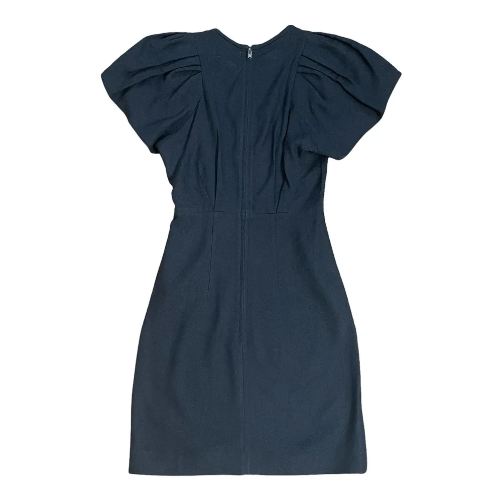 Isabel Marant Etoile Linen Puff Sleeve V-Neck Sheath Dress 34 EU 0 US - Picture 2 of 5